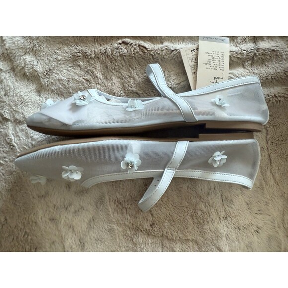 NWT A New DayFloral Mesh Ballet Flats Mint Green White Daisies Rhinestone 10 - Picture 10 of 14
